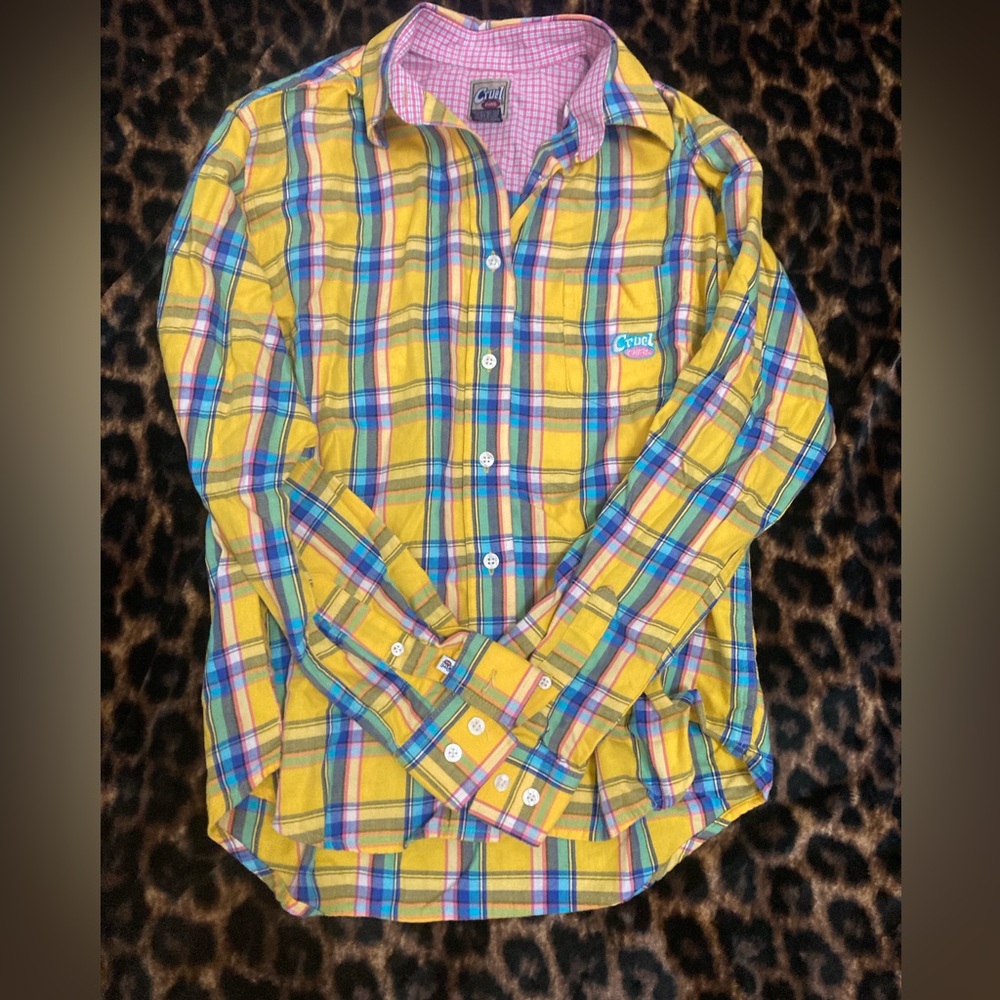 Cruel girl long sleeve button down shirt